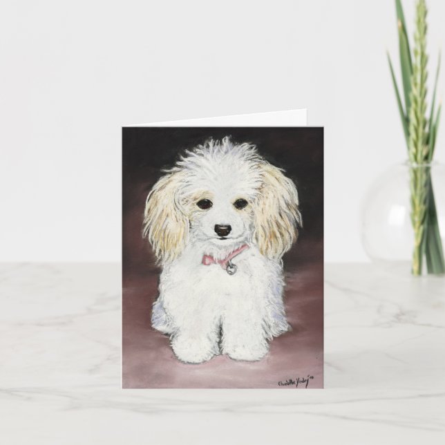 Toy Poodle Chien Carte pour notes d'art (Devant)