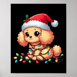 Toy Poodle Christmas Lights Dog Funny Xmas Poster