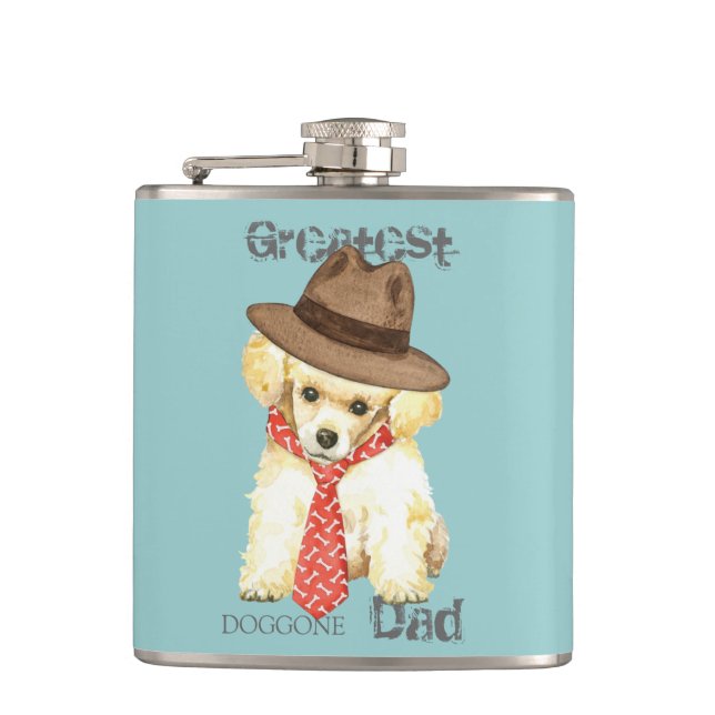 Toy Poodle Dad Hip Flask (Front)