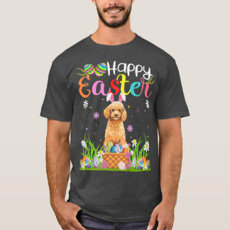 Toy Poodle Dog Bunny Egg Hunt Funny Toy Poodle Hap T-Shirt