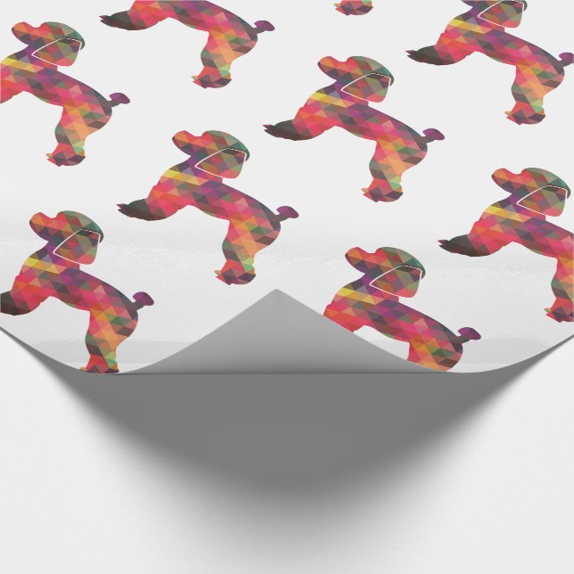 Toy Poodle Dog Geo Silhouette Multi Wrapping Paper (Corner)