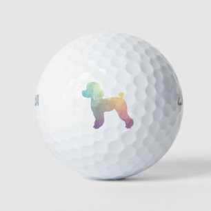 Toy Poodle Dog Geo Silhouette Pastel Golf Balls