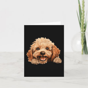 Toy Poodle Dog Mom Dad Peeking Puppy Card