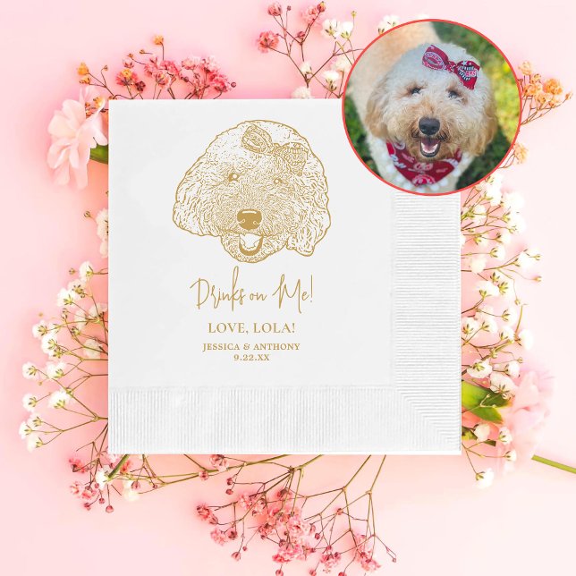 Toy Poodle Dog Personalized Drinks on Me Napkins (Creator Uploaded)