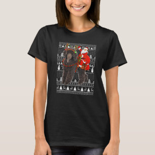 Toy Poodle Dog  Santa Riding Toy Poodle Ugly Chris T-Shirt
