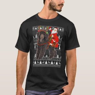 Toy Poodle Dog  Santa Riding Toy Poodle Ugly Chris T-Shirt