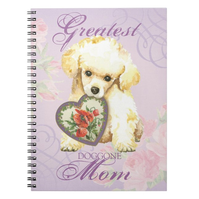 Toy Poodle Heart Mom Notebook (Front)