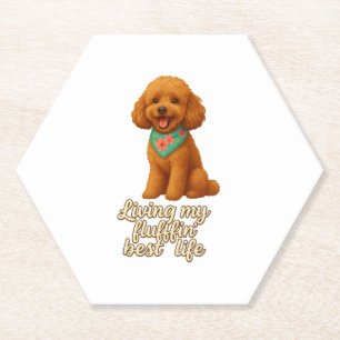 Toy Poodle � Living My Fluffin� Best Life Paper Coaster
