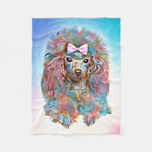 Toy Poodle - pastel oils Fleece Blanket