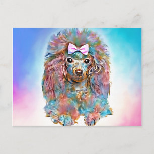 Toy Poodle - pastel oils Postcard