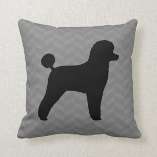 Toy Poodle Silhouette Throw Pillow