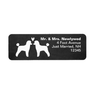 Toy Poodle Silhouettes with Heart Return Address