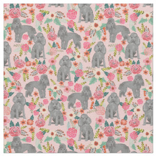 toy poodle vintage florals pink fabric