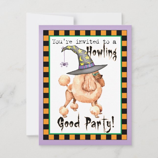 Toy Poodle Witch Invitation (Front)