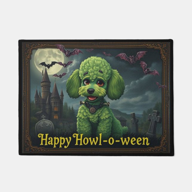 Toy Poodlestein Happy Howl-o-ween Doormat (Front)