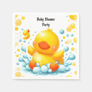 Toy Pool Foam Bash Twin Rubber Duck Baby Shower Napkin
