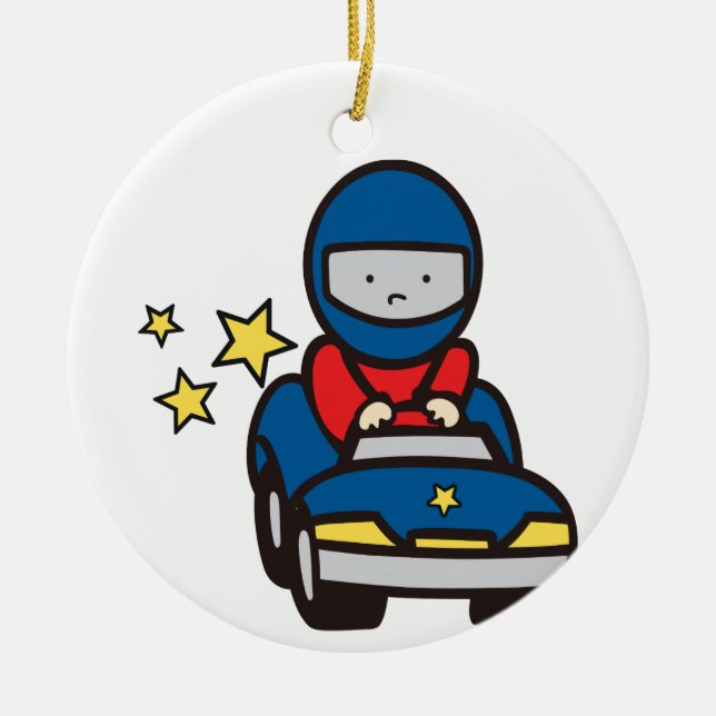 Toy Race Car Ceramic Ornament (Front)