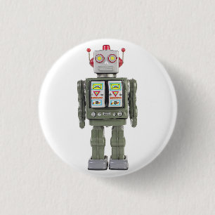 Toy Robot 1 Inch Round Button