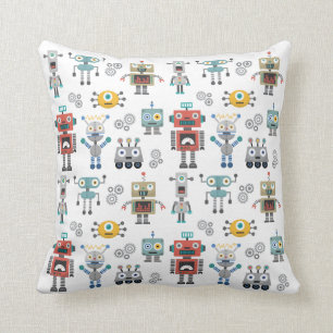 Toy Robots Throw Pillow