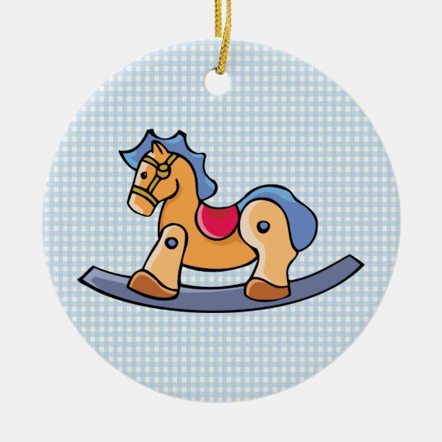 Toy Rocking Horse Ceramic Ornament (Front)