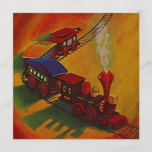 TOY RR TRAIN TRACKS  ~BIRTHDAY PARTY INVITATION