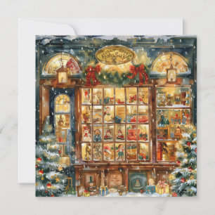 Toy Shop Window Christmas Greeting Card