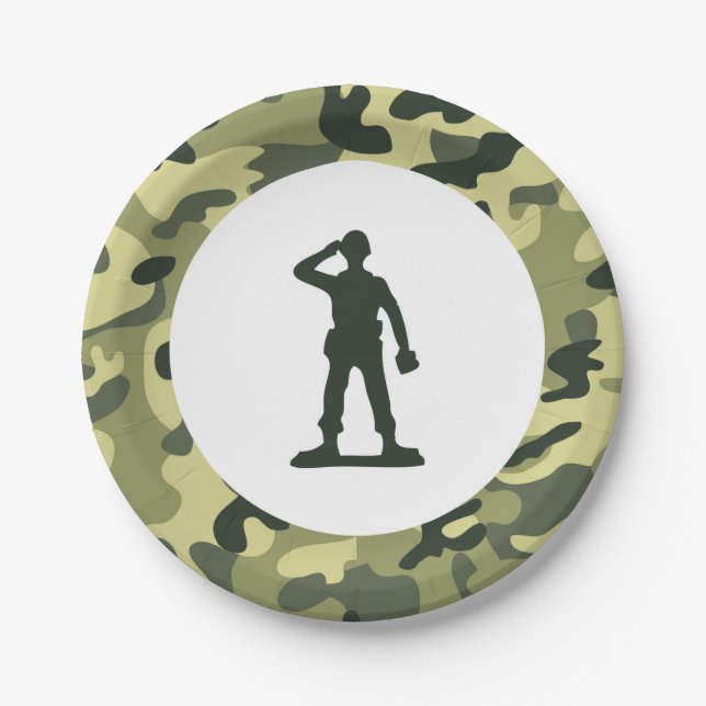 Toy Soldier Army Paper Dessert Plate (Front)