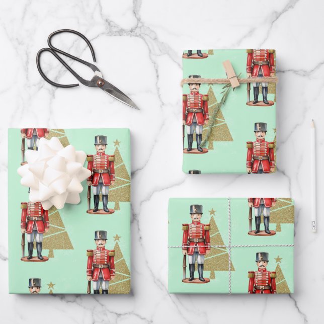 Toy Soldier pattern Wrapping Paper Sheet (Front)