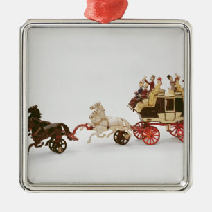 Toy stagecoach metal ornament