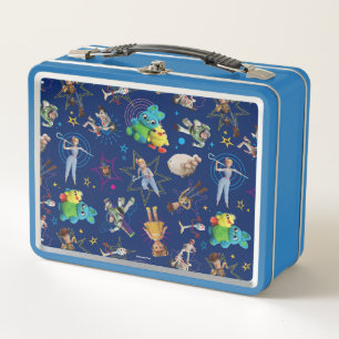 Toy Story 4   Blue Toys Toss Pattern Metal Lunch Box