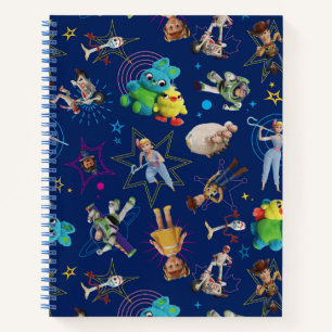 Toy Story 4   Blue Toys Toss Pattern Notebook