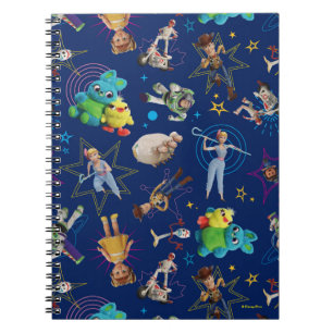 Toy Story 4   Blue Toys Toss Pattern Notebook