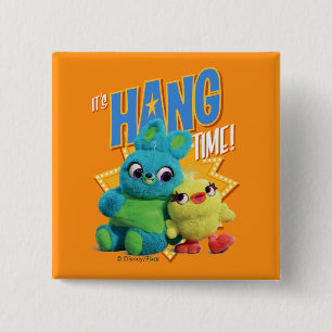 Toy Story 4   Bunny & Ducky "It's Hang Time" 2 Inch Square Button