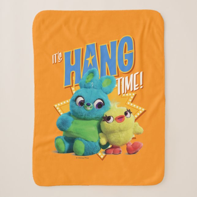 Toy Story 4 | Bunny & Ducky "It's Hang Time" Sherpa Blanket (Front)