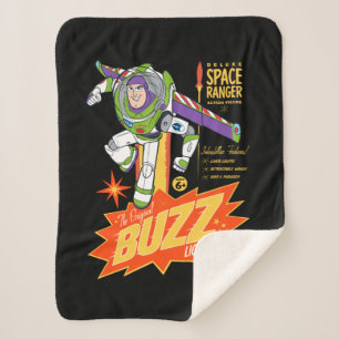 Toy Story 4   Buzz Lightyear Action Figure Ad Sherpa Blanket