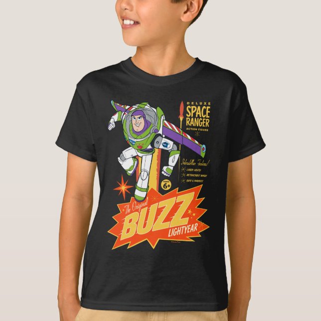 Toy Story 4 | Buzz Lightyear Action Figure Ad T-Shirt (Front)