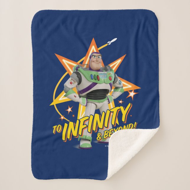 Toy Story 4 | Buzz "To Infinity & Beyond" Stars Sherpa Blanket (Front)