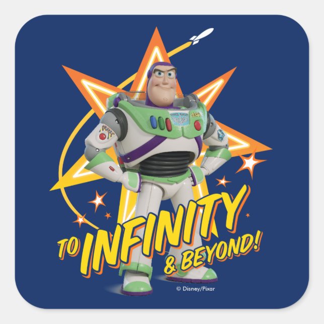 Toy Story 4 | Buzz "To Infinity & Beyond" Stars Square Sticker (Front)