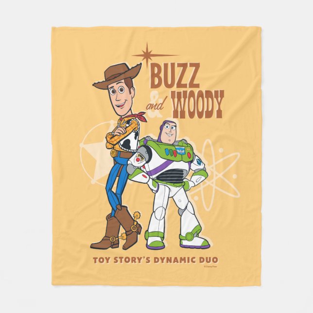 Toy Story 4 | Buzz & Woody "Dynamic Duo" Fleece Blanket (Front)