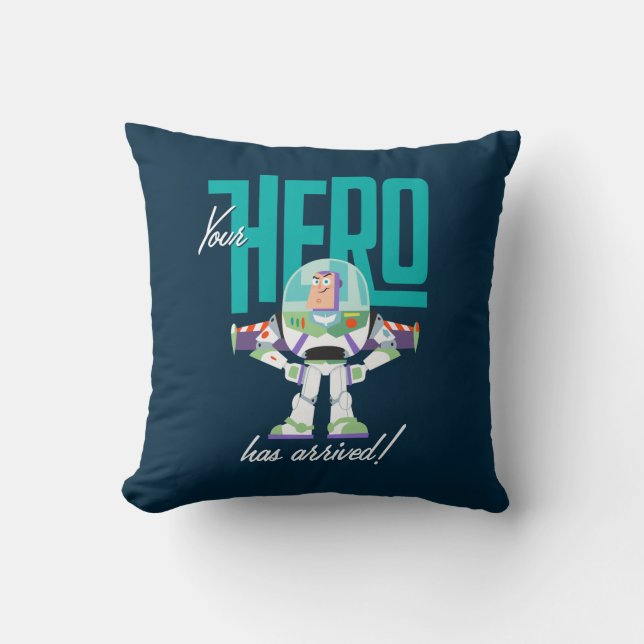 Toy Story 4 | Buzz "Your Hero Has Arrived" Throw Pillow (Front)