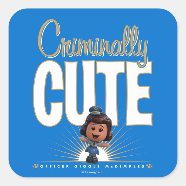 Toy Story 4 | "Criminally Cute" Giggle McDimples Square Sticker (Front)