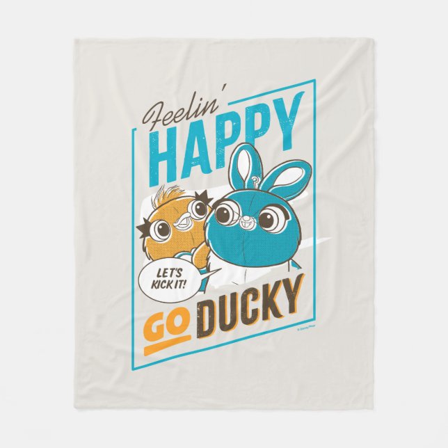 Toy Story 4 | Feelin' Happy Go Ducky Fleece Blanket (Front)
