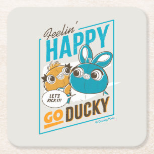 Toy Story 4 Feelin' Happy Go Ducky Square Paper Coaster