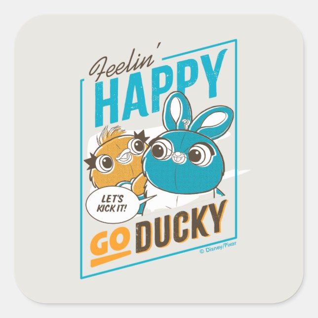 Toy Story 4 | Feelin' Happy Go Ducky Square Sticker (Front)