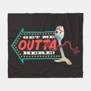 Toy Story 4   Forky "Get Me Outta Here" Fleece Blanket