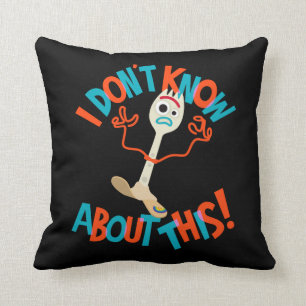 Toy Story 4   Forky "I Don't Know About This!" Throw Pillow