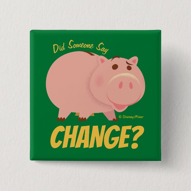 Toy Story 4 | Hamm Illustration 2 Inch Square Button (Front)
