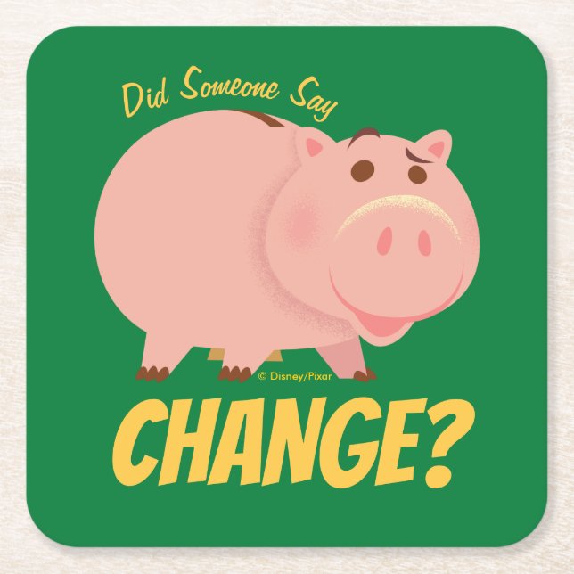 Toy Story 4 | Hamm Illustration Square Paper Coaster (Front)