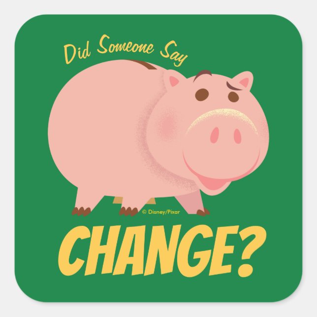 Toy Story 4 | Hamm Illustration Square Sticker (Front)