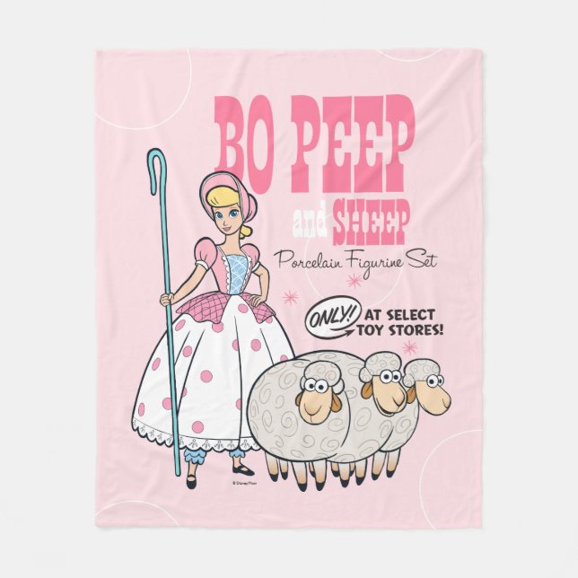 Toy Story 4 | Retro Bo Peep Figure Set Ad Fleece Blanket (Front)
